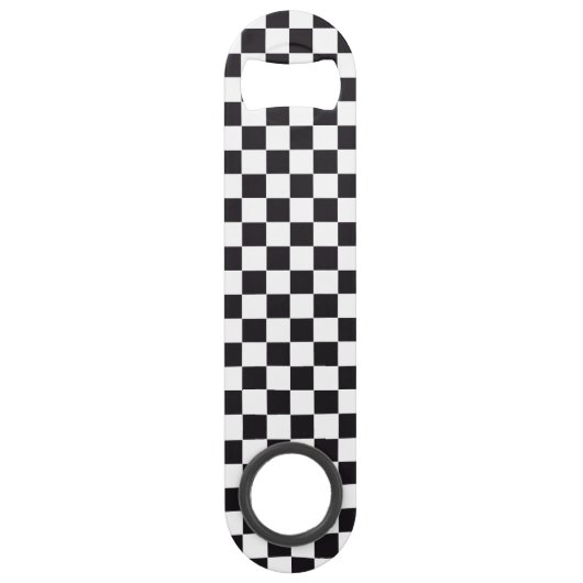 Car Racing / Chess Pattern + uw ruggengraat. en te Speed Flessenopener (Achterkant)