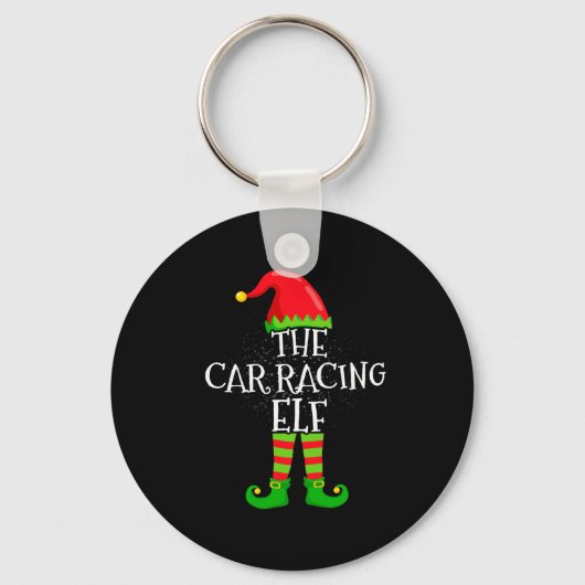 Car Racing Elf Family Matching Christmas Group Sleutelhanger (Voorkant)