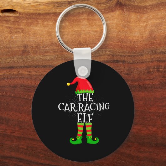Car Racing Elf Family Matching Christmas Group Sleutelhanger (Voorkant)