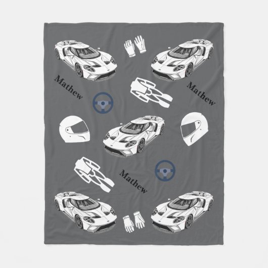 Car racing Fleece Blanket (Voorkant)
