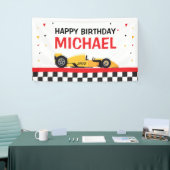 Car racing Happy Birthday backdrop Spandoek (Beurs)