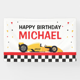 Car racing Happy Birthday backdrop Spandoek