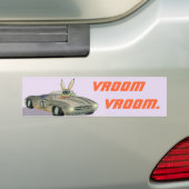 Car Racing Rabbit Bumpersticker (Op auto)