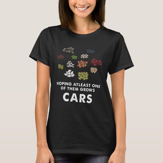 car Seeds growth meme T-shirt (Voorkant)
