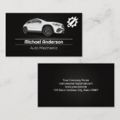 Car Services Wrench Logo | witte auto Visitekaartje (Voorkant / Achterkant)