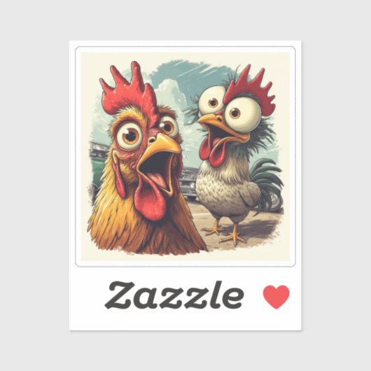 “Car Show Glam” Cheesy Chickens Vinyl Sticker (Feuille)