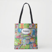 Car Town Canvas tas (Voorkant)