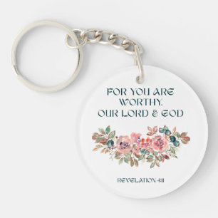 Car Vous êtes digne — Porte-clés floral aquarelle