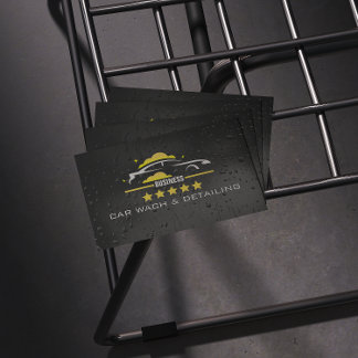 Car Wach & Auto detailing rofessional Water black Visitekaartje