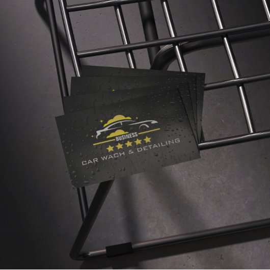 Car Wach & Auto detailing rofessional Water black Visitekaartje