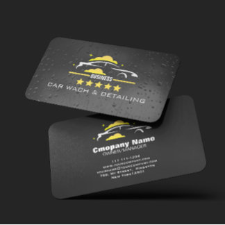 Car Wach & Auto detailing rofessional Water black Visitekaartje