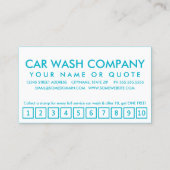 car wash. carte de fidélité à poinçonner (Dos)