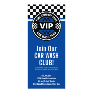 Car Wash Club - Racing Geruite Vlag Rewards Reclamekaart