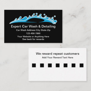 Car Wash Detailing Klantbeloningen Visitekaartjes