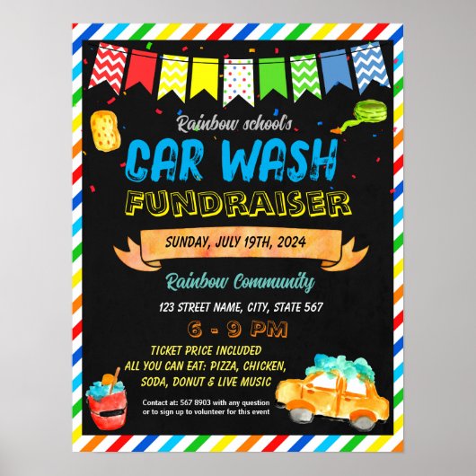Car Wash Fundraiser sjabloon Poster (Voorkant)