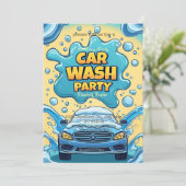 Car Wash party Invitation – Suds  Celebration (Debout devant)