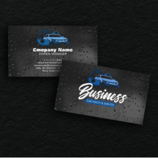 Car Wash & service Auto Detailing Water Drop Visitekaartje