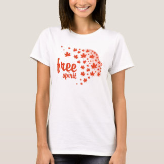 Cara del espíritu libre, otoño t-shirt