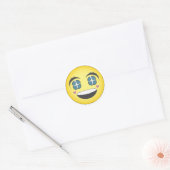 Cara sonriente anime con corazones ronde sticker (Envelop)