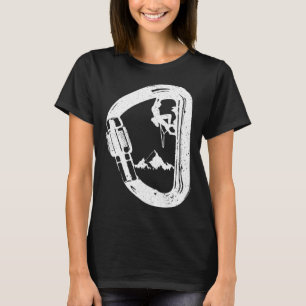 Carabiner met bergbergbergbeklimmen t-shirt