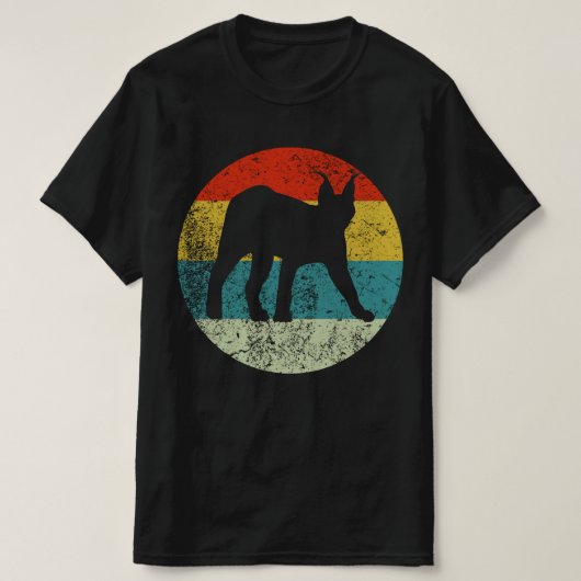 Caracal retro silhouet 70s t-shirt (Design voorkant)
