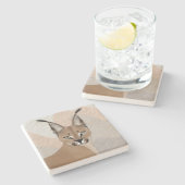 Caracal Stone Onderzetter (Zijkant)