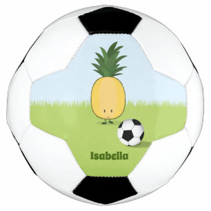 Caractère ananas avec nom Boule de soccer