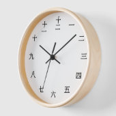 Caractère chinois Mur Bois Horloge (Angle)