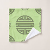 Caractère de longévité chinois Shou vert jade (Gant de toilette)