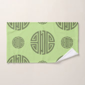 Caractère de longévité chinois Shou vert jade (Serviette à main)