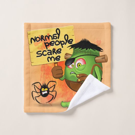 Caractère Frankenstein de 'Normal People Scare Me' (Gant de toilette)