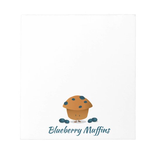 Caractère muffin bleuet | Bloc-notes (Devant)
