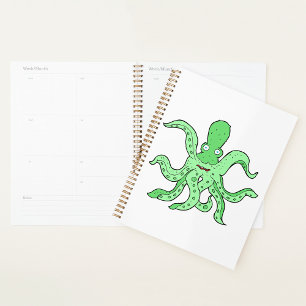 Caractère pieuvre verte Quirky Sea Monster