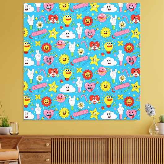 Caractères colorés mignons Toile d'art pop (Insitu(Salon))