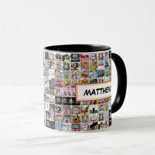 Caractères comiques Enfants Motif Nom Mug