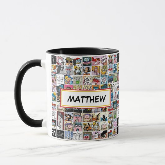 Caractères comiques Enfants Nom du Motif Mug (Gauche)