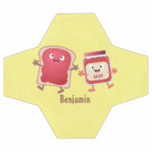 Caractères de dessins animés sur le pain et la con (Plat)