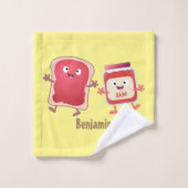 Caractères de dessins animés sur le pain et la con (Gant de toilette)