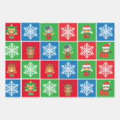 Caractères de Noël mignons Envelopper les feuilles (Devant)