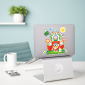 Caractères Emoji mignon Sticker Contour (Ordinateur portable sur le bureau)