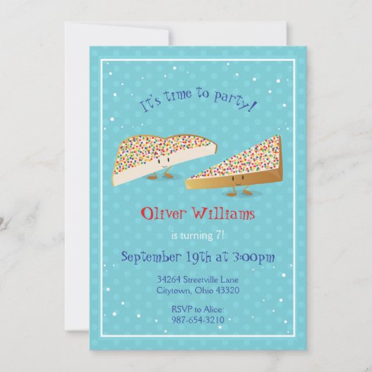 Caractères Fairy Bread | Invitation d'anniversaire (Devant)