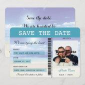 Caraïben Dreamweaver Boarding Pass Save the Date (Voorkant / Achterkant)