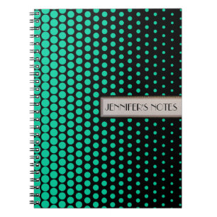 Caraïben Groene Polka Dot Elegant Modern Black Notitieboek