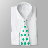 Caraïben Groene Polka Dot Modern White Stropdas (Gebonden)