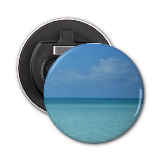 Caraïben Horizon Tropical Turquoise Blue Button Flesopener (Voorkant)