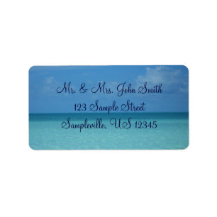 Caraïben Horizon Tropical Turquoise Blue Etiket