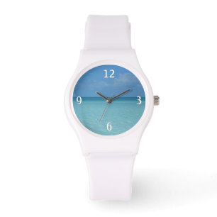 Caraïben Horizon Tropical Turquoise Blue Horloge
