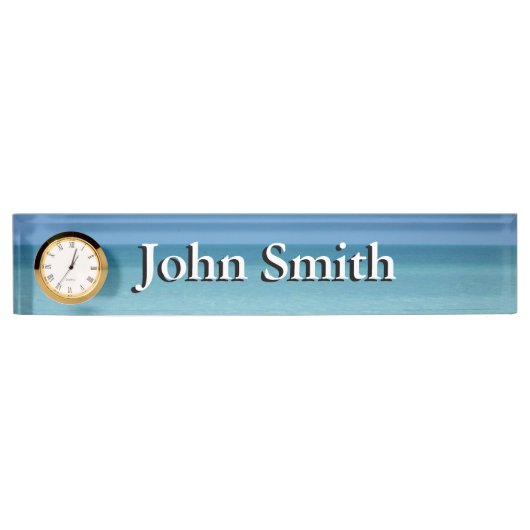 Caraïben Horizon Tropical Turquoise Blue Naambordje (Voorkant)