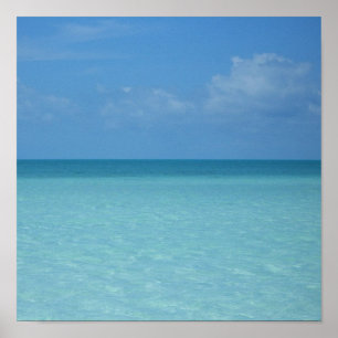 Caraïben Horizon Tropical Turquoise Blue Poster