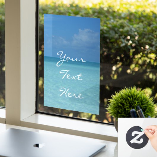 Caraïben Horizon Tropical Turquoise Blue Raamsticker (Kantoor)